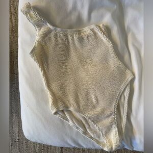 Mi Ami Cream One Shoulder One Piece Swimsuit